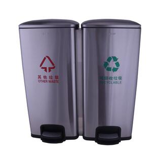 大不锈钢分类垃圾桶家用大号带盖酒店厨房脚踏防臭大容量特大号