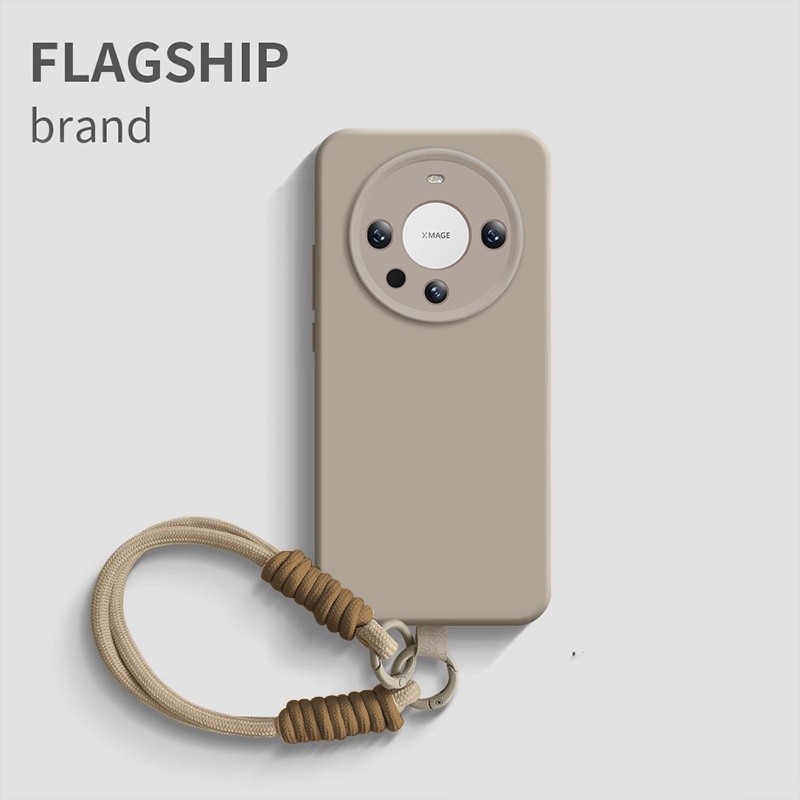 【高品质】适用华为Mate50pro手机壳mate60pro新款mete70带挂绳+液态硅胶保护全包防摔mt40_30套外壳高级简约