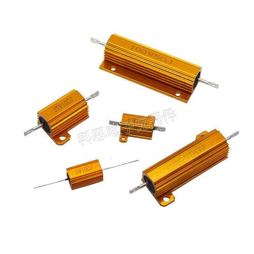 黄金电阻50W大功率铝壳Rx24-5W10W25W100W200W300W1Rω4R6Ω8K欧