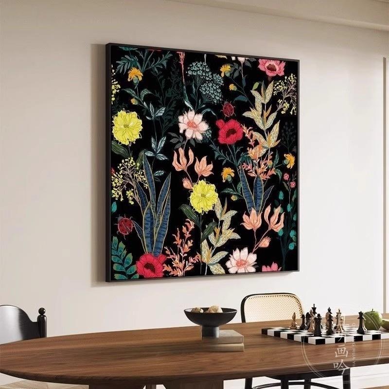 法式中古风走廊卧室玄关背景墙挂画壁画美式植物花卉客厅装饰画