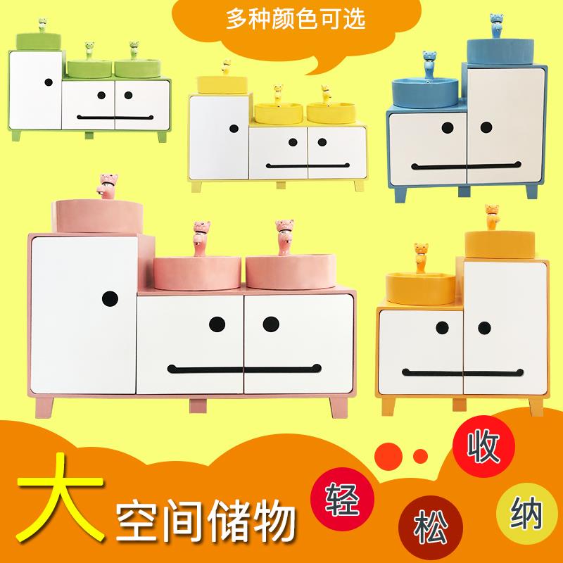 儿童浴室柜组合幼儿园小孩洗手池台落地式卫生间母子高低洗脸盆池