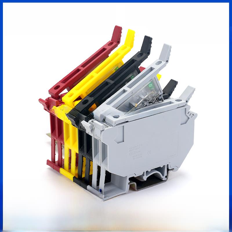 Uk5-Hesi保险丝端子座Uk5Rd导轨220V24V带轻保险丝0.25-4mm
