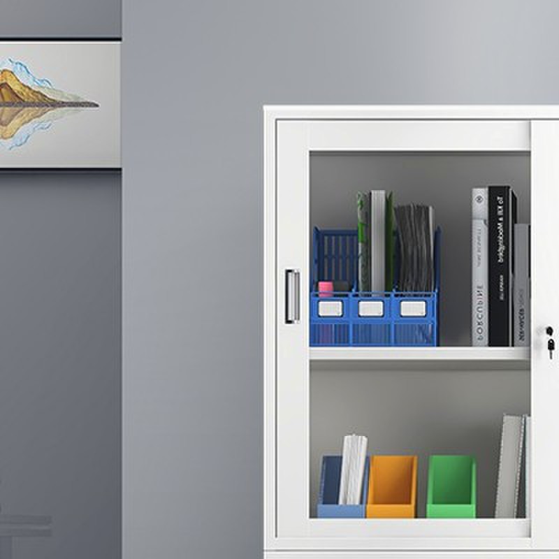 加厚文件柜子铁皮柜1180宽中六斗抽屉钢制资料移门办公室档案柜子