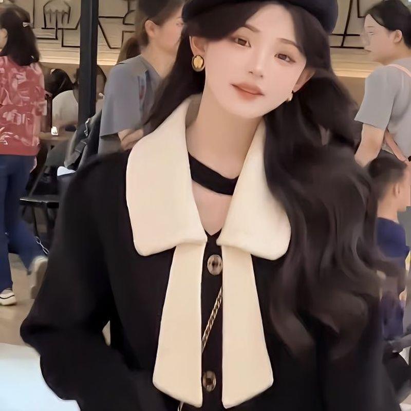 秋冬新款配大衣呢子假领子