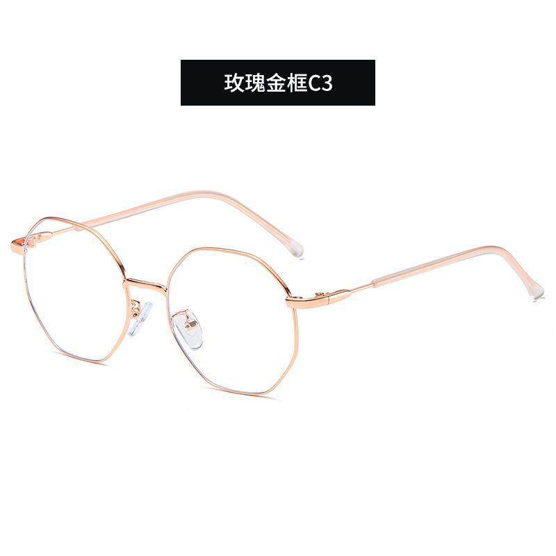 正品防蓝光辐射眼镜多边形镜框看电脑手机护目无度数平光韩版网红