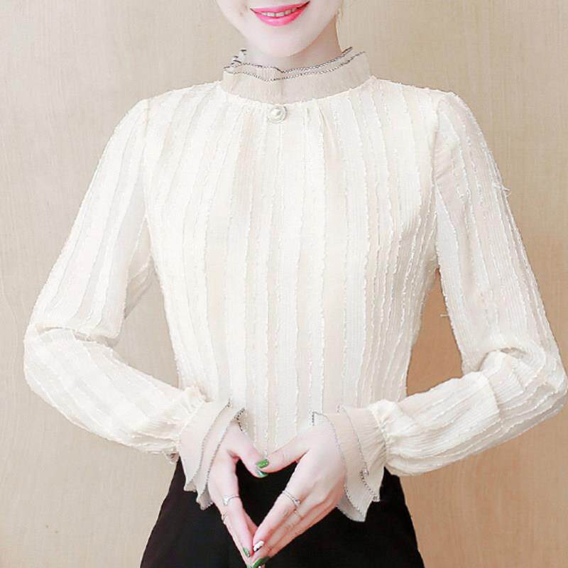 好货半高领蕾丝打底衫女士2026秋冬新款时髦小衫洋气加绒宽松长袖