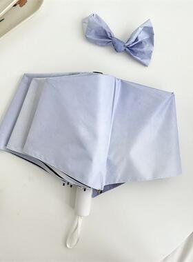 ins晕染紫色渐变雨伞学生黑胶防晒防紫外线遮阳伞三折八骨折叠伞