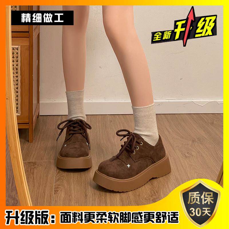 新品复古系带全包勃肯鞋女