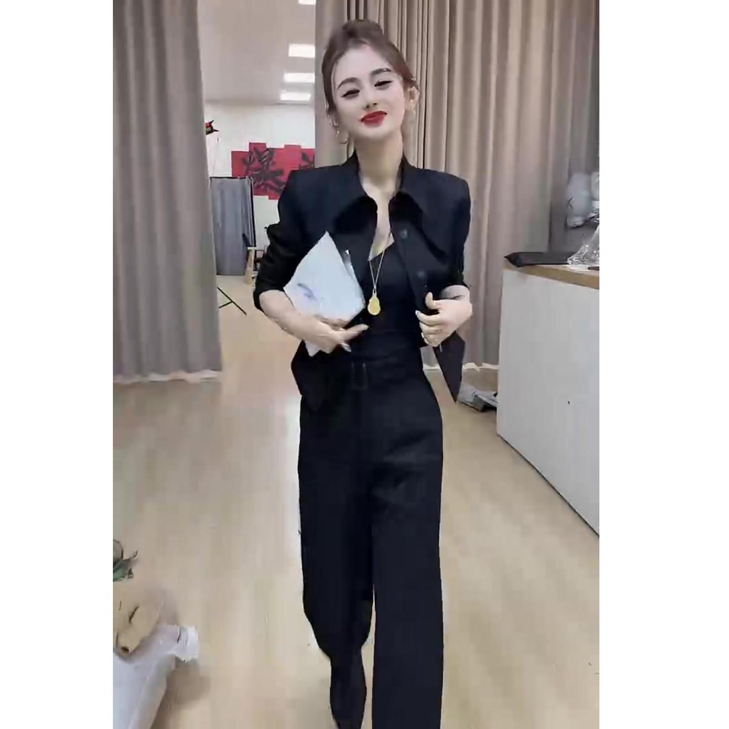 好货欧货洋气时尚套装女春季新款短款翻领外套+阔腿长裤爆款两件