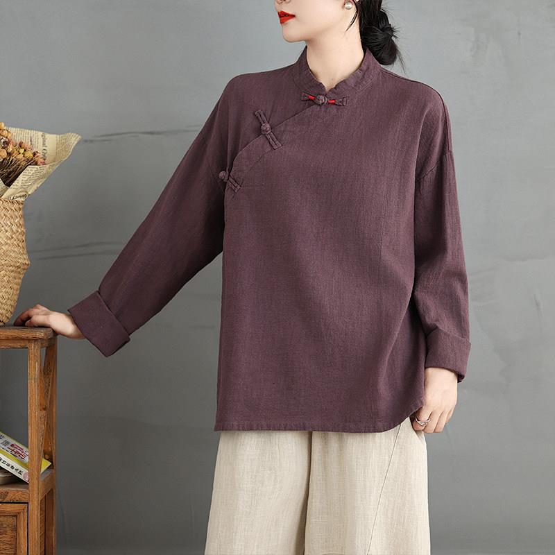 好货佛系禅意盘扣茶服衬衫中式复古休闲宽松太乙游龙拳练功服棉麻