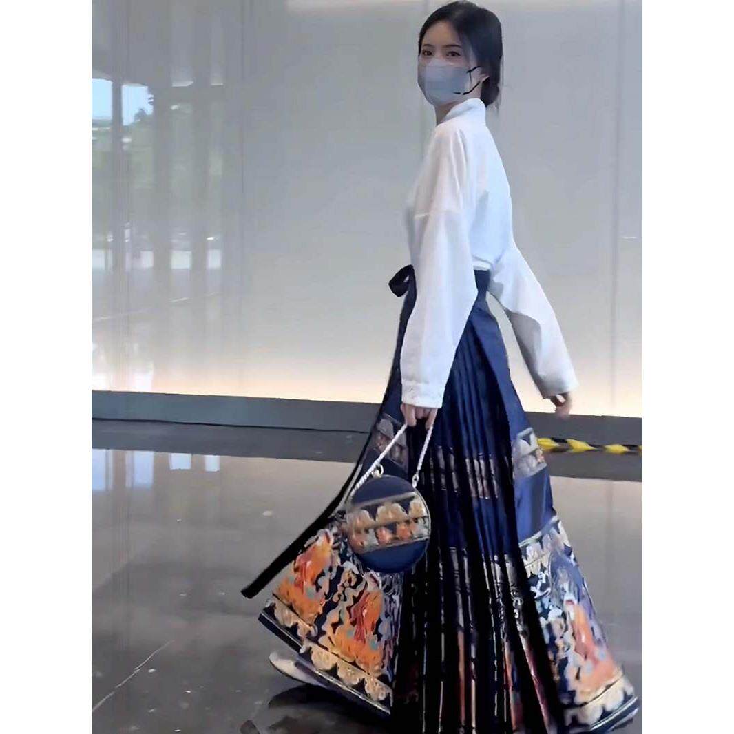 好货新中式国风马面裙套装女春秋2026新款大码女装衬衫改良汉服两