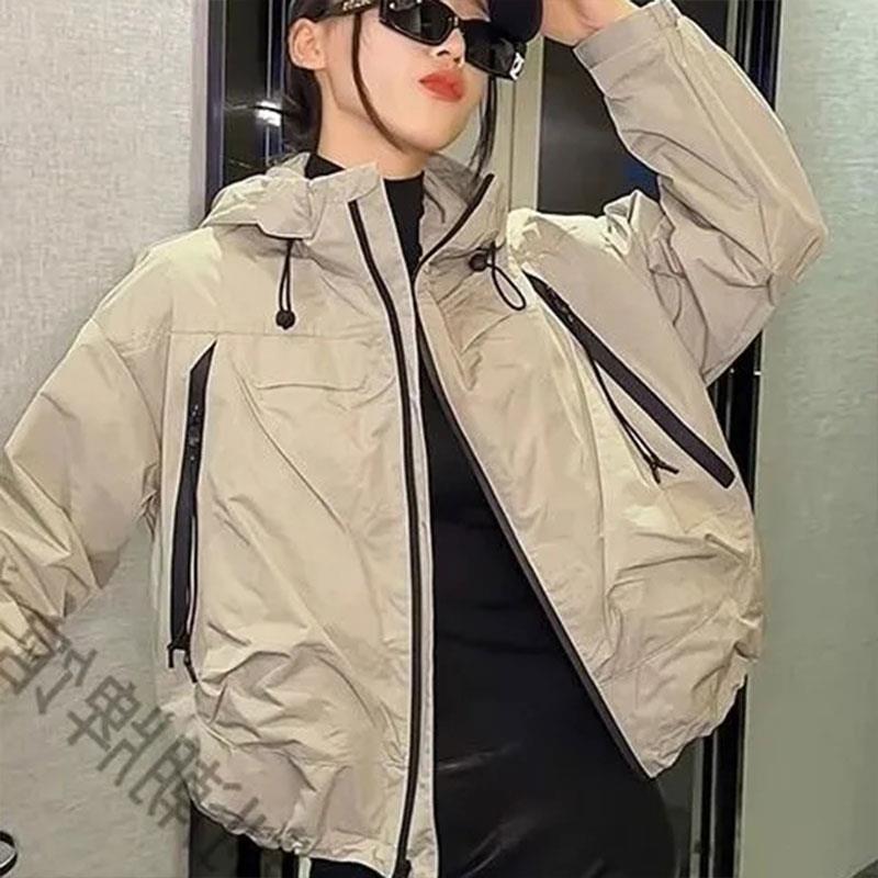好货时尚连帽大兜拉链夹克冲锋衣女2026春秋新款宽松韩版棒球服外