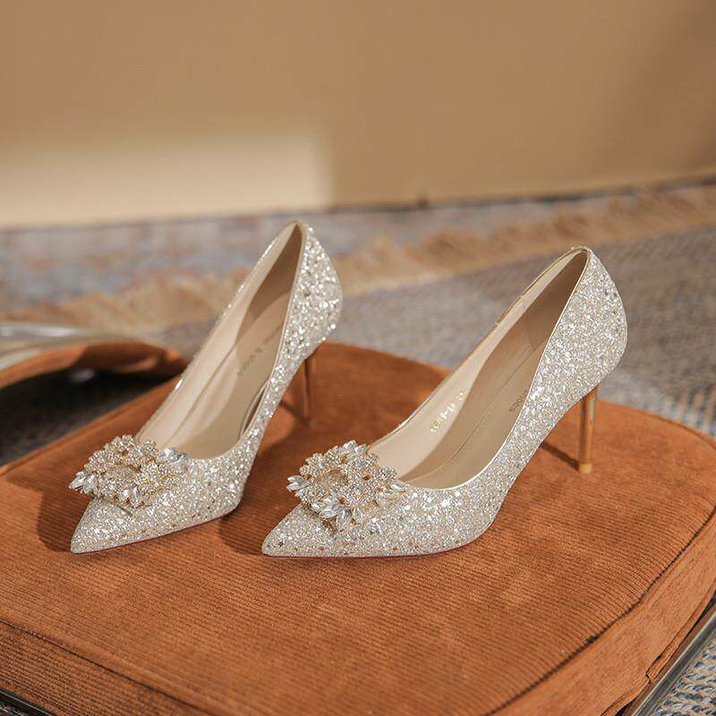 新品不累脚高跟鞋婚鞋女2026新款主婚纱新娘鞋平时可穿伴娘鞋法式