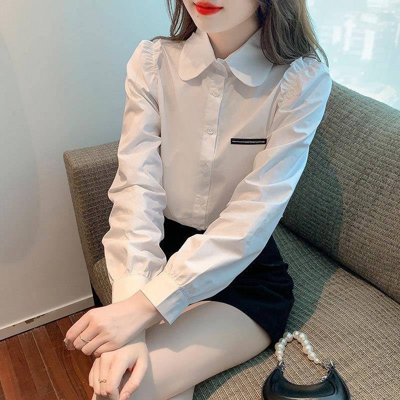 好货2026早秋新款时尚气质百搭娃娃领衬衫女士洋气衬衣高级感小众