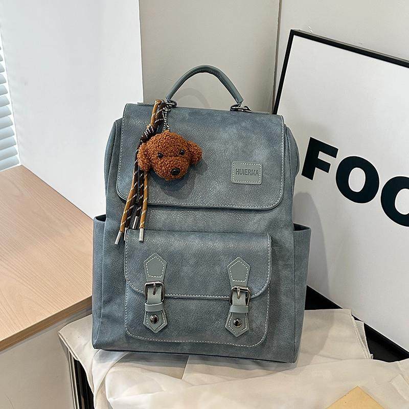 推荐复古休闲大容量双肩包2025新款时尚百搭旅行包学生上课通勤单