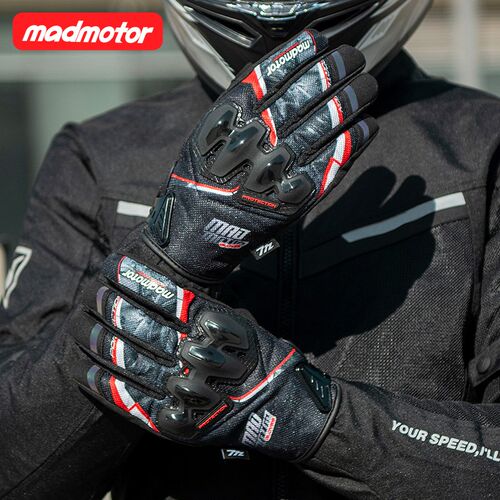 madmotor春l夏摩托车骑行手套轻薄透气防摔可触屏男女通勤防护手
