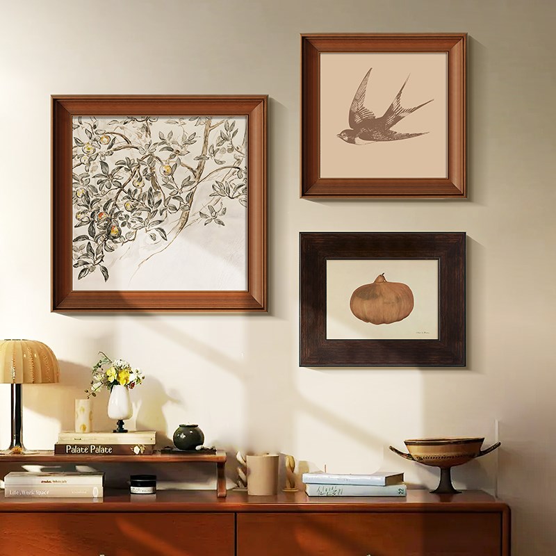 法式中古风素描挂画客厅沙发背景墙挂画现代美式餐厅卧室装饰画图片