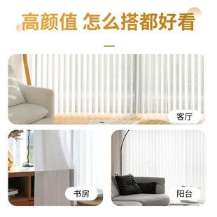 赛昂电动梦幻帘竖百叶高端手动半遮光垂直帘客厅阳台智能遮阳窗帘