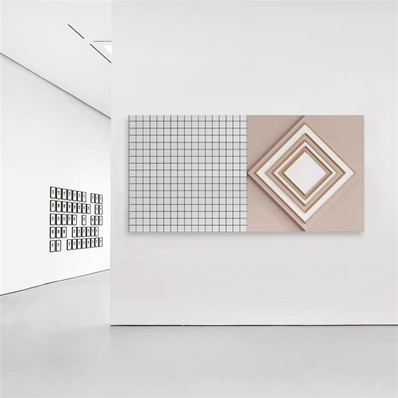 现代简约立体木雕横版无框客厅沙发背景墙装饰画 画床头北欧风格图片