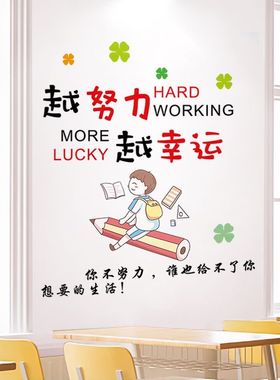 托管班墙面装饰学生宿舍贴画壁纸教室文化墙贴画励志墙贴学习标语