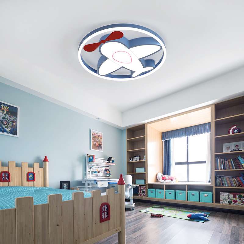 卡通飞机儿童房吸顶灯可爱创意男孩卧室书房灯简约现代LED房间灯