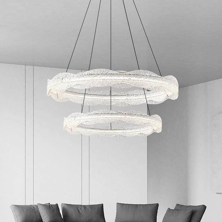 饰盟海浪流光客厅吊灯led意式轻奢高级感环形树脂大厅主灯餐厅灯