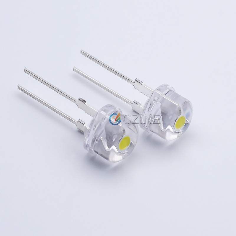 0.75W超高亮F8草帽白光8mm草帽白灯大支架大芯片手电筒led灯珠