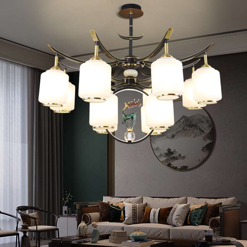 新中式吊灯全铜客厅灯中国风禅意餐厅灯现代简约大气别墅卧室灯具