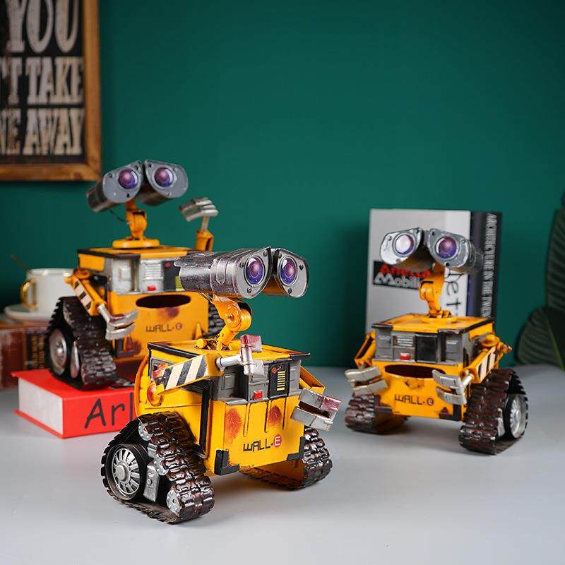 瓦力机器人金属抽纸盒存钱罐铁艺玄关钥匙收纳摆件门口客厅装饰品