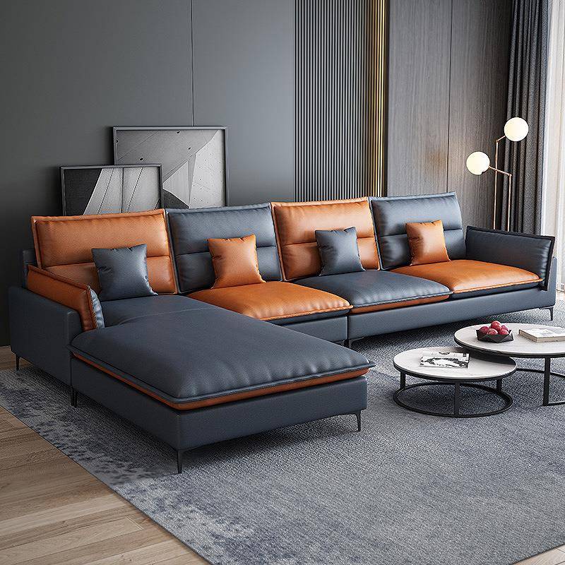 意式极简轻奢科技布客厅沙发小户型现代简约家用网红转角贵妃组合