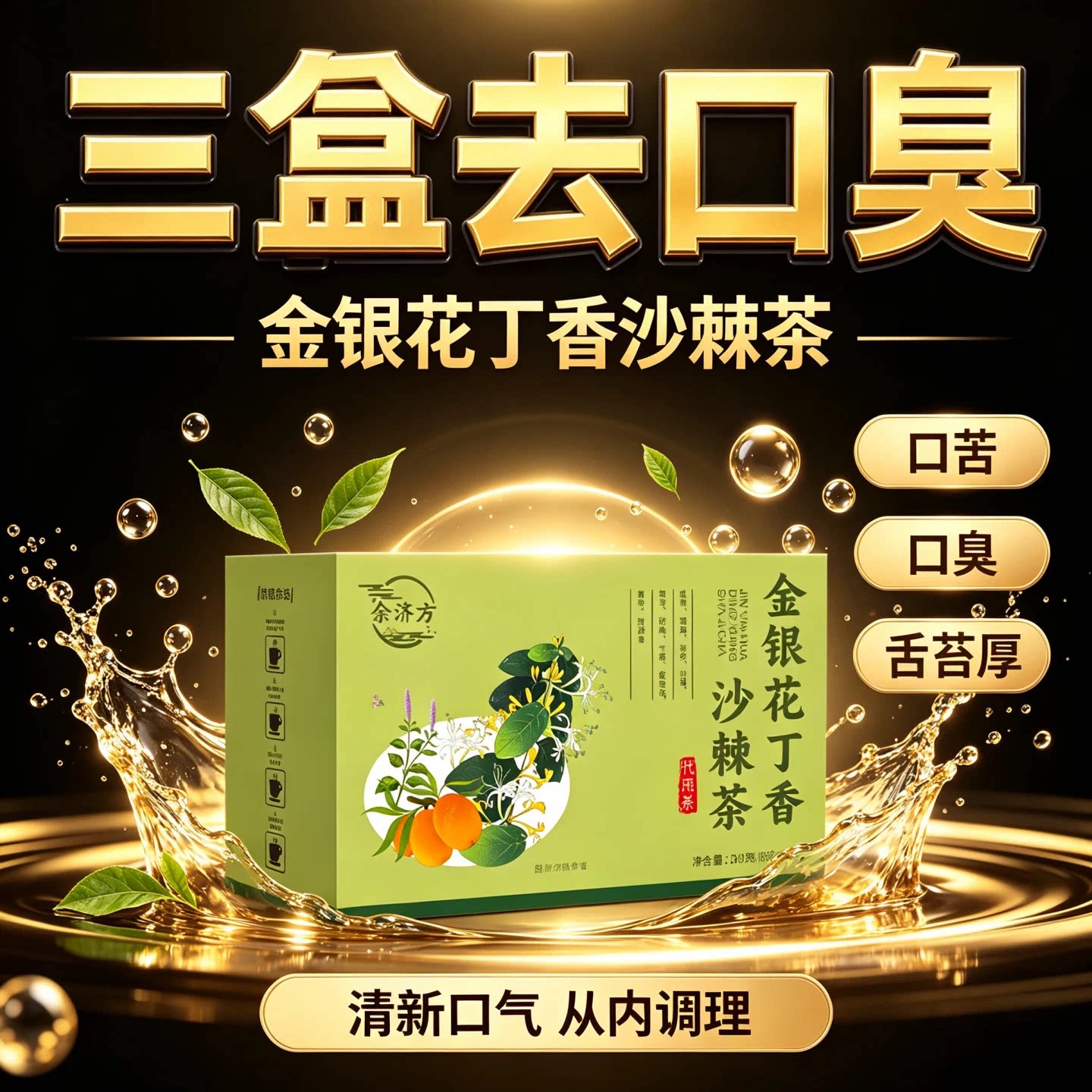 谷益宁金银花丁香沙棘茶去口臭