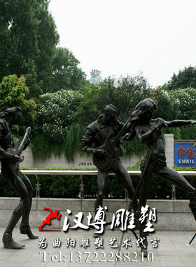 玻璃钢铜雕塑音乐主题雕塑摇滚音乐表演人物雕塑城市广场景观雕塑