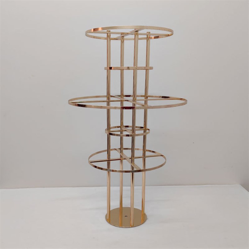 新款金色电镀路引婚庆装饰用品婚礼主桌装饰花架T台派对用品