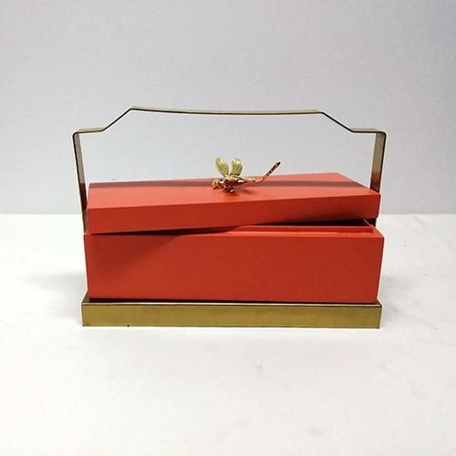 带提手木质烤漆提篮软装样板房摆件新中式礼品收纳盒不包邮