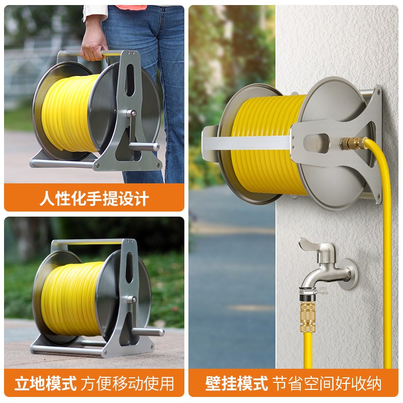 不锈钢水管车收管卷管器盘管器绕管器绕管架水管车架挂墙式收纳架