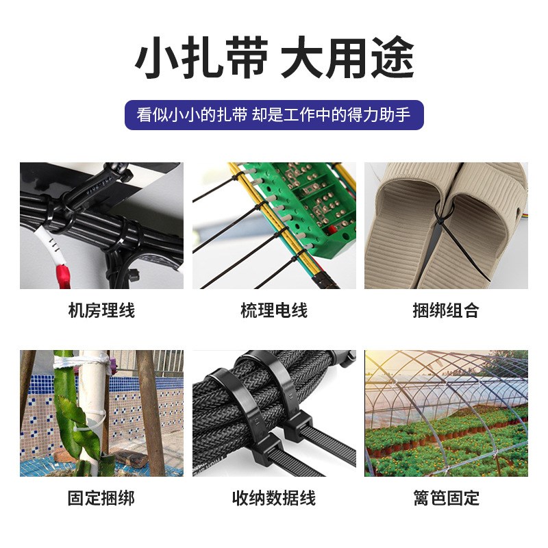 厂家供应扎带8*240可重复使用塑料扎带 工业扎带自锁式尼龙扎带