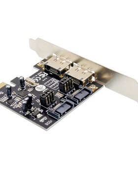 PCI-E转SATA卡 ESATA卡 2个外置eSATA接口 PCIE转3.0SATA扩展卡