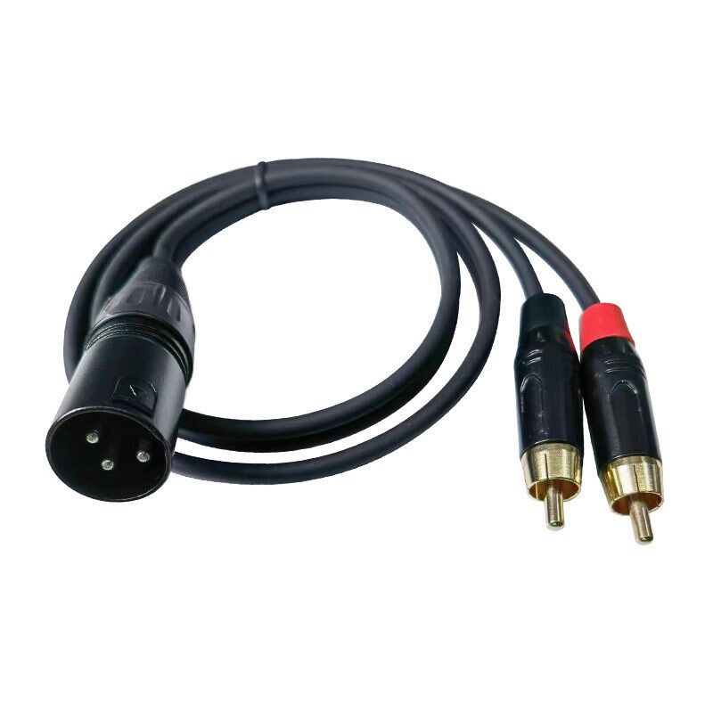 XLR卡农公/母转2RCA 卡侬转双莲花 音频线