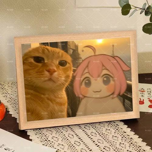 Doro跟圆头舱猫咪治愈系相框摆台
