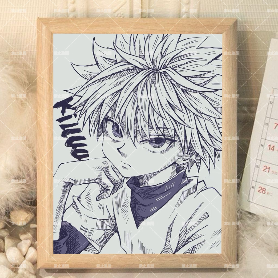 全职猎人动漫周边素描风相框