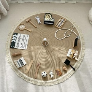 抓周地毯宝宝周岁生日布置道具圆形抓周红毯中式宝宝抓周礼道具