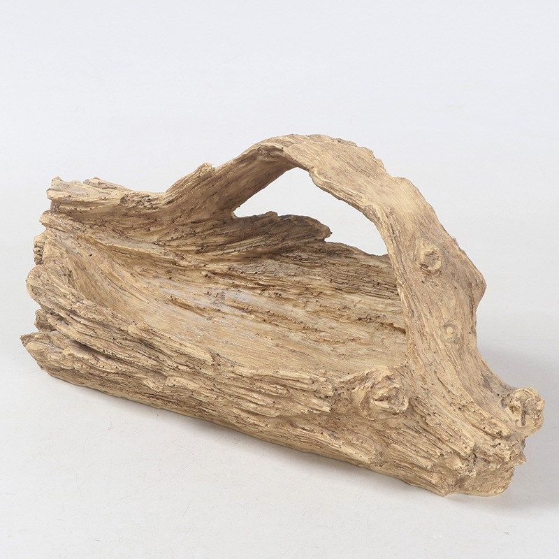 大号仿老树根木头多肉花盆原生态树桩树头拼盘多孔枯木树根提篮盆