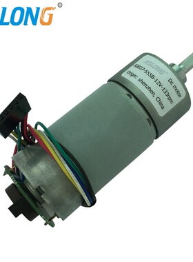 JGB37-555B霍尔编码器直流减速电机电压12V转速640rpm400rpm200