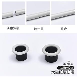 CF89免打孔伸缩杆卧室窗帘罗马杆子晾衣浴室浴帘杆加厚静音单杆挂