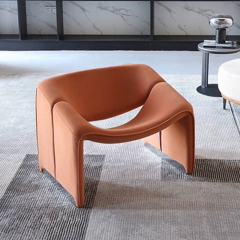 设计师椅子意式极简单人扶手椅字母M造型创意网红懒人休闲沙发椅