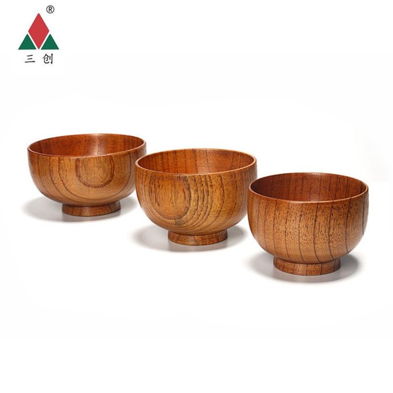 整木木碗家用日式餐具儿童加厚防烫泡面碗沙拉碗木质汤碗碗