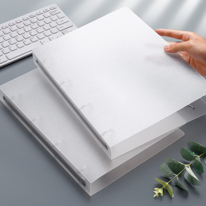 2本四孔a4活页夹线圈本活页本外壳笔记本厚可拆卸打孔文件夹透明