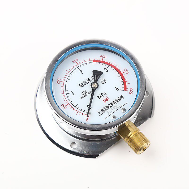 YN100T径向带边固定20*1.5螺纹船用罐车防震抗震压力表