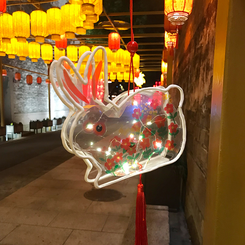 鱼灯笼手工 diy材料 古风非遗2023新款节庆花灯中秋元旦元宵兔子