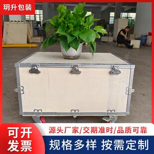 加厚胶合板出口木箱免熏蒸卡扣包边钢带木箱物流航空运输包装木箱